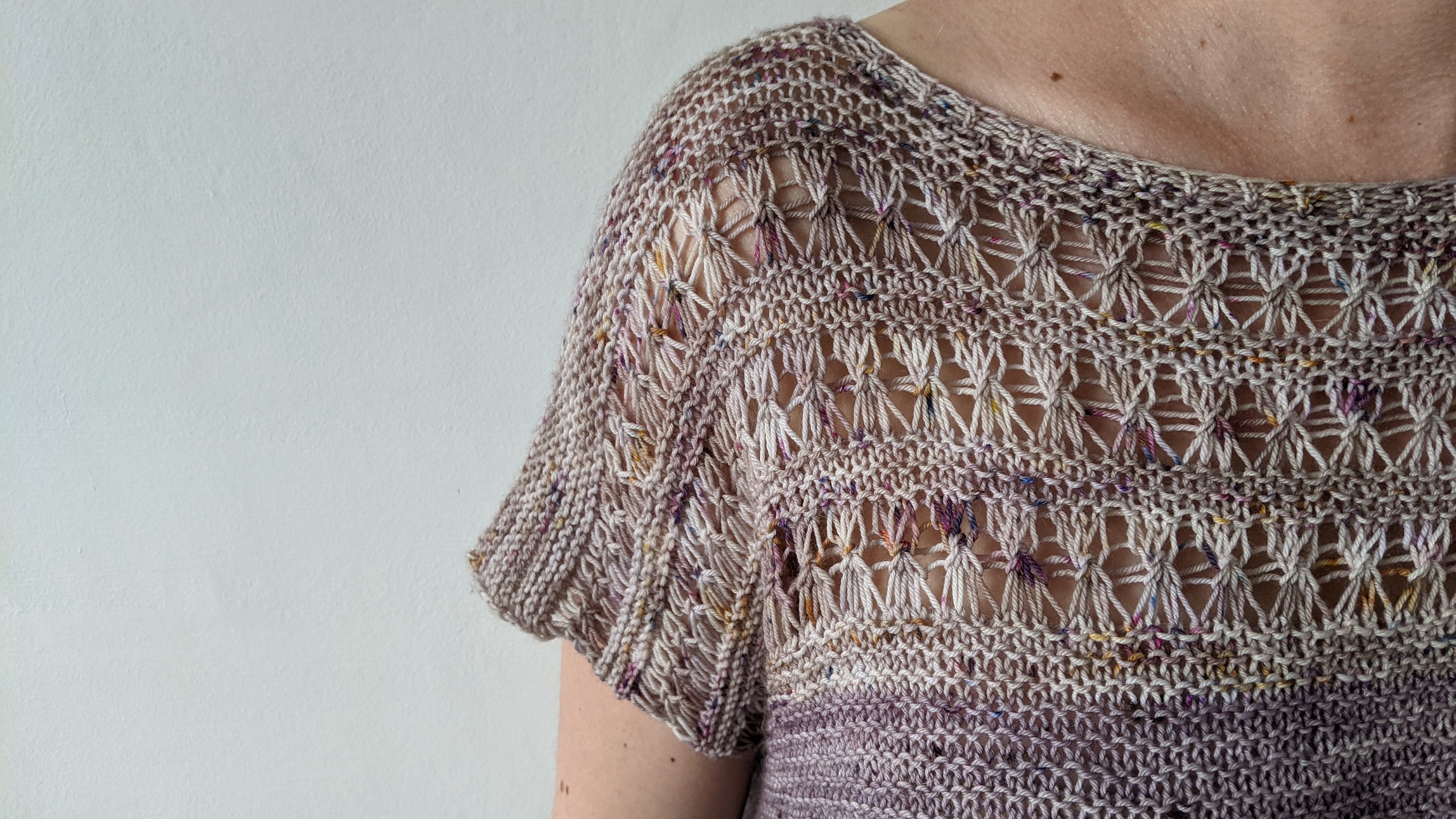 nknit ♡pattern KNIT KNITTING PATTERN ** Botanical Tee, Knit Lace Tee, Knit Top