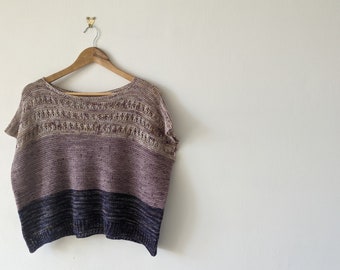 PATTERN Oversized Summer Top Knitting Pattern / Lace Crop