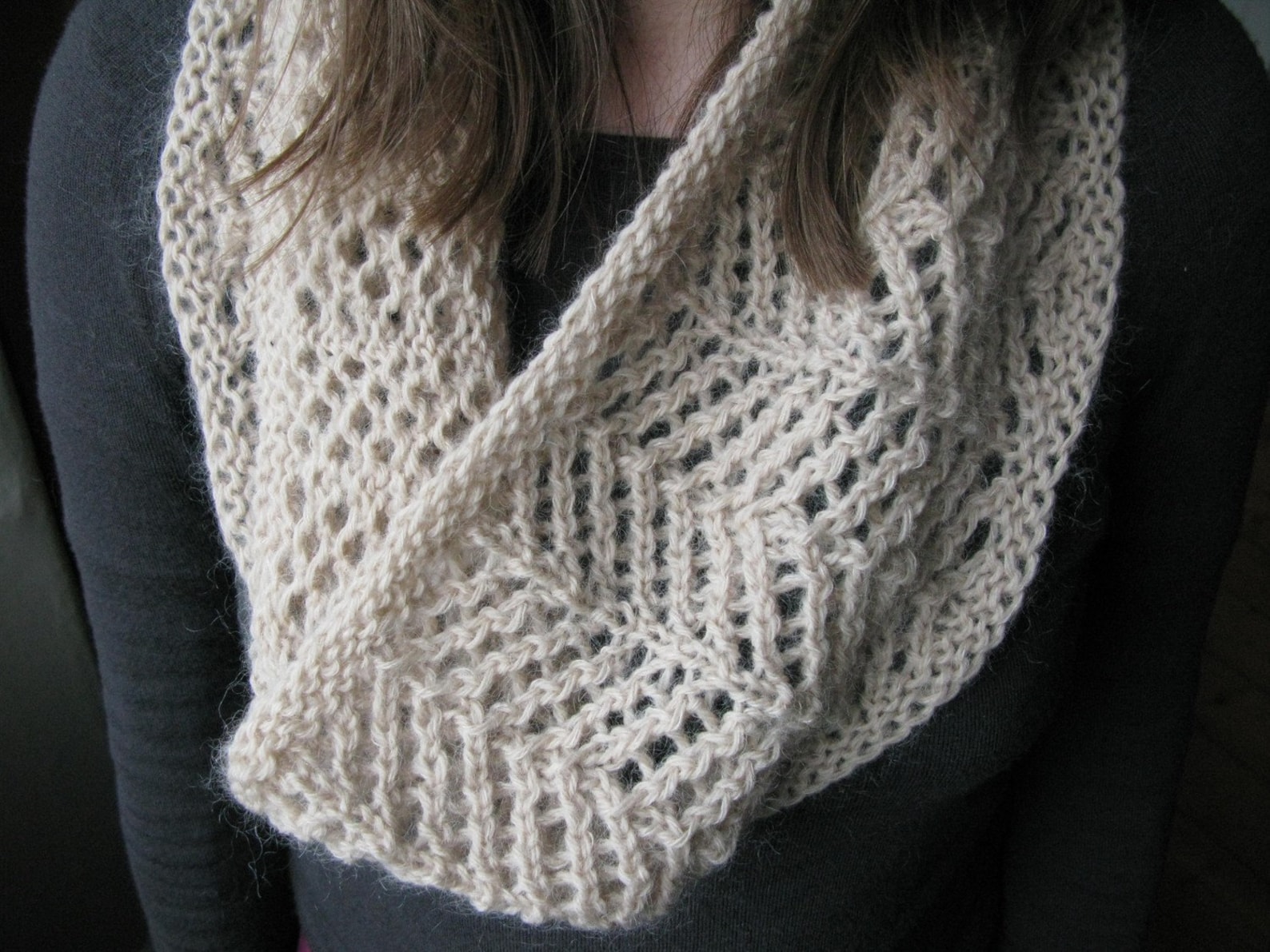 PATTERN Lace Cowl Pdf Knitting Pattern / Easy Lace Knitting Pattern