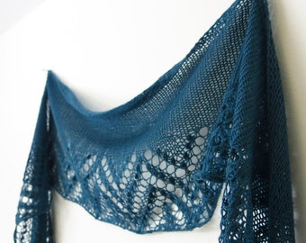 Knitting Pattern Pdf - Loch Katrine Lace Shawl / Lace Shawlette / Lace Wrap / Lace Scarf