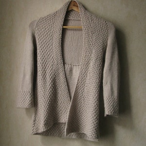 KNITTING PATTERN Chunky Cardigan Knitting Pattern Pdf / Wrap Front Cardigan Pattern / Soft Warm Textured Knit Pattern image 1