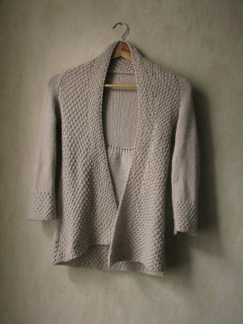 KNITTING PATTERN Chunky Cardigan Knitting Pattern Pdf / Wrap Front Cardigan Pattern / Soft Warm Textured Knit Pattern image 1