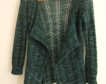 KNITTING PATTERN Cardigan Easy Lace Knitting Pattern Pdf