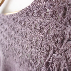 Lace Cardigan Knitting Pattern PDF / Top Down Cropped Cardigan Knitting Pattern / Floral Lace Yoke Cardigan Knitting Tutorial