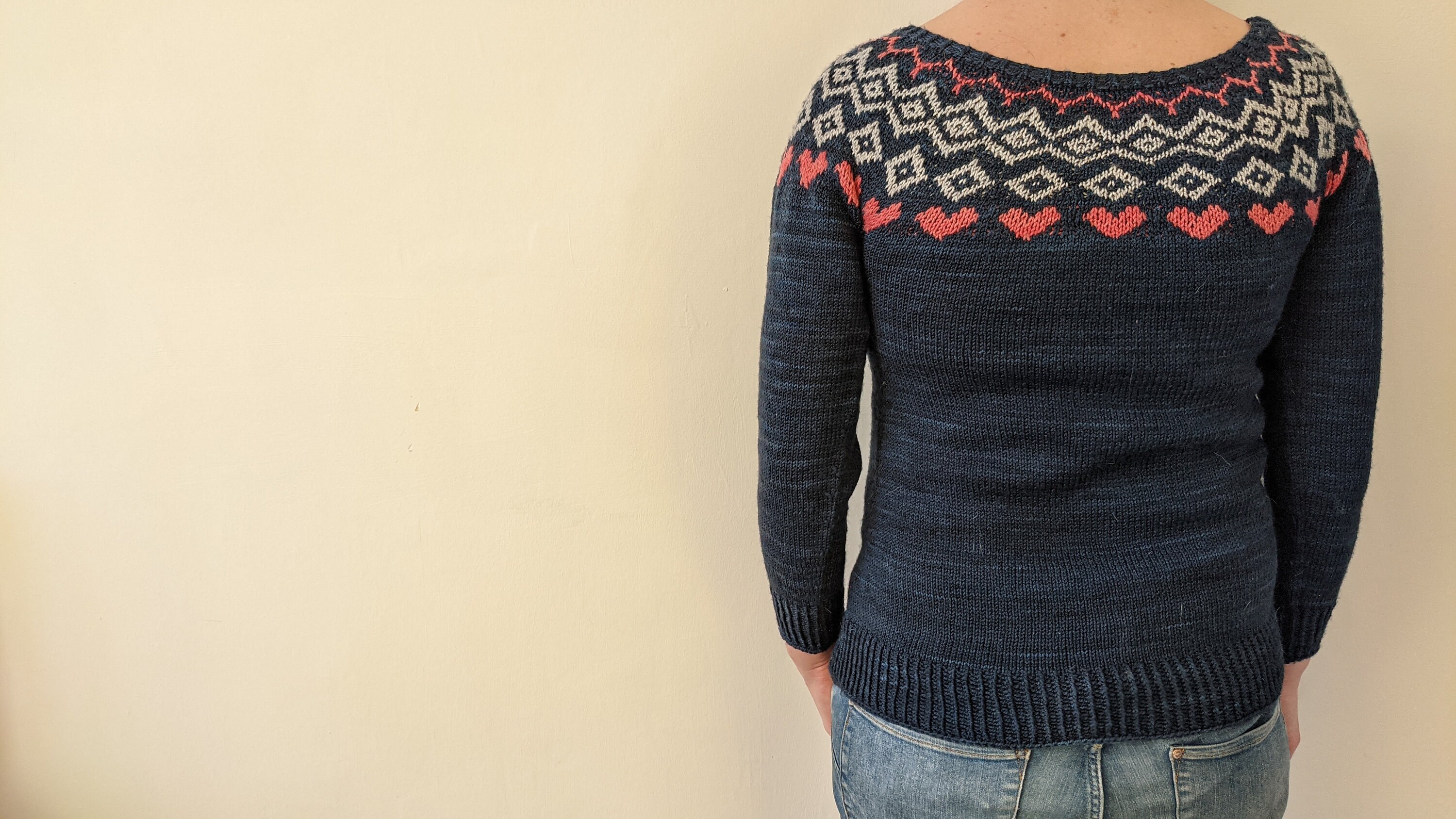 PATTERN Fairisle Hearts Sweater Knitting Pattern PDF