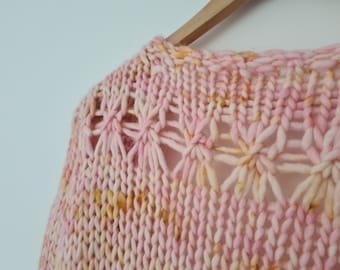 PATTERN superchunky lace cardigan knitting pattern / bulk lace knit cardi tutorial / chunky handknit stocking stitch sweater pdf