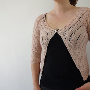 PATTERN Lace Cardigan Knitting Pattern / Cropped Handknit Cardigan Tutorial / Lacy Crop Knit Tutorial