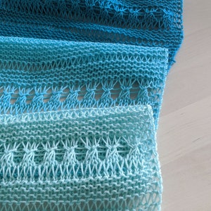 PATTERN gradient lace scarf / mini skein shawl knitting pattern / garter lace wrap for sock yarn