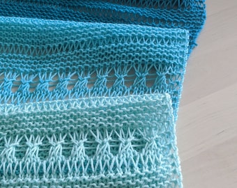 PATTERN gradient lace scarf / mini skein shawl knitting pattern / garter lace wrap for sock yarn