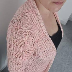 PATTERN lacy shawl collar cardigan pattern pdf / saddle shoulder worsted weight cardigan tutorial / cardi with cropped and longline options