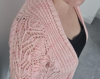 PATTERN lacy shawl collar cardigan pattern pdf / saddle shoulder worsted weight cardigan tutorial / cardi with cropped and longline options