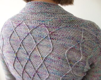 PATTERN Cabled Cardigan Knitting Pattern / Top Down Knit Cardigan Pattern PDF / Cabled Cardigan for 4ply yarn