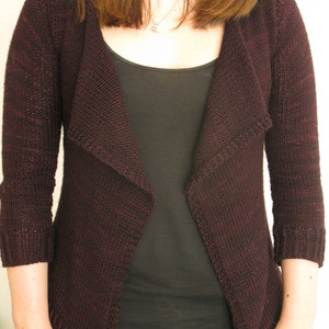 PATTERN Drape Front Fitted Cardigan Knitting Pattern Pdf / Sweater Knitting Pattern