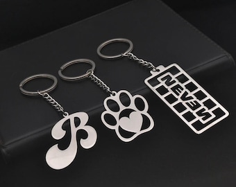 Personalized Logo Keychain, Stainless Steel Custom Pendant, Business Branding