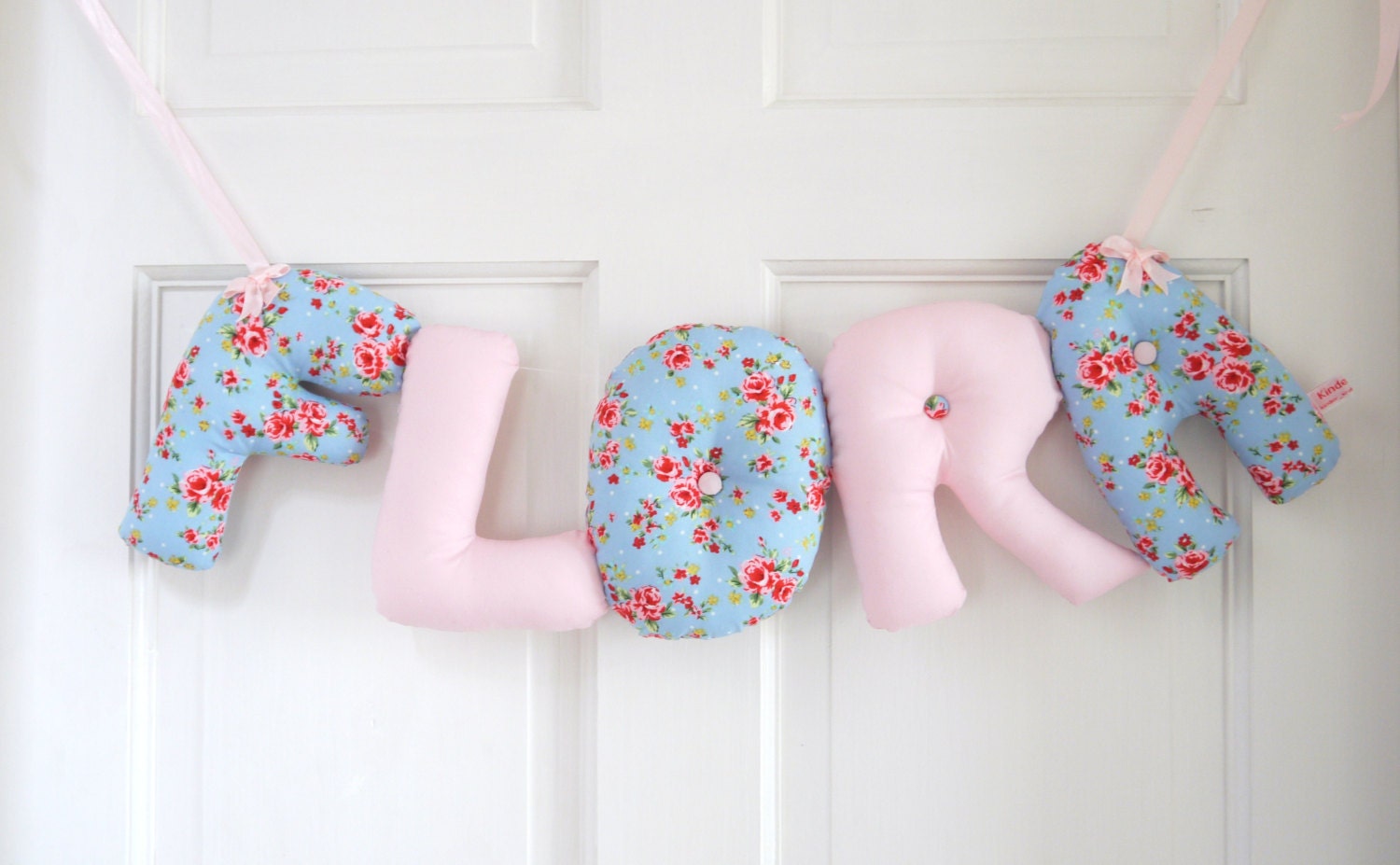 FLORA Personalized Baby name wall hanging floral nursery Etsy