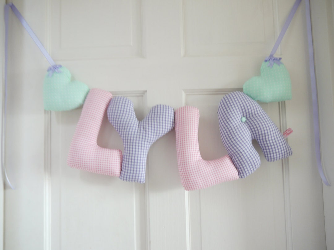 Personalized Baby Name Wall Hanging. Pink Nursery Decoration. Etsy UK