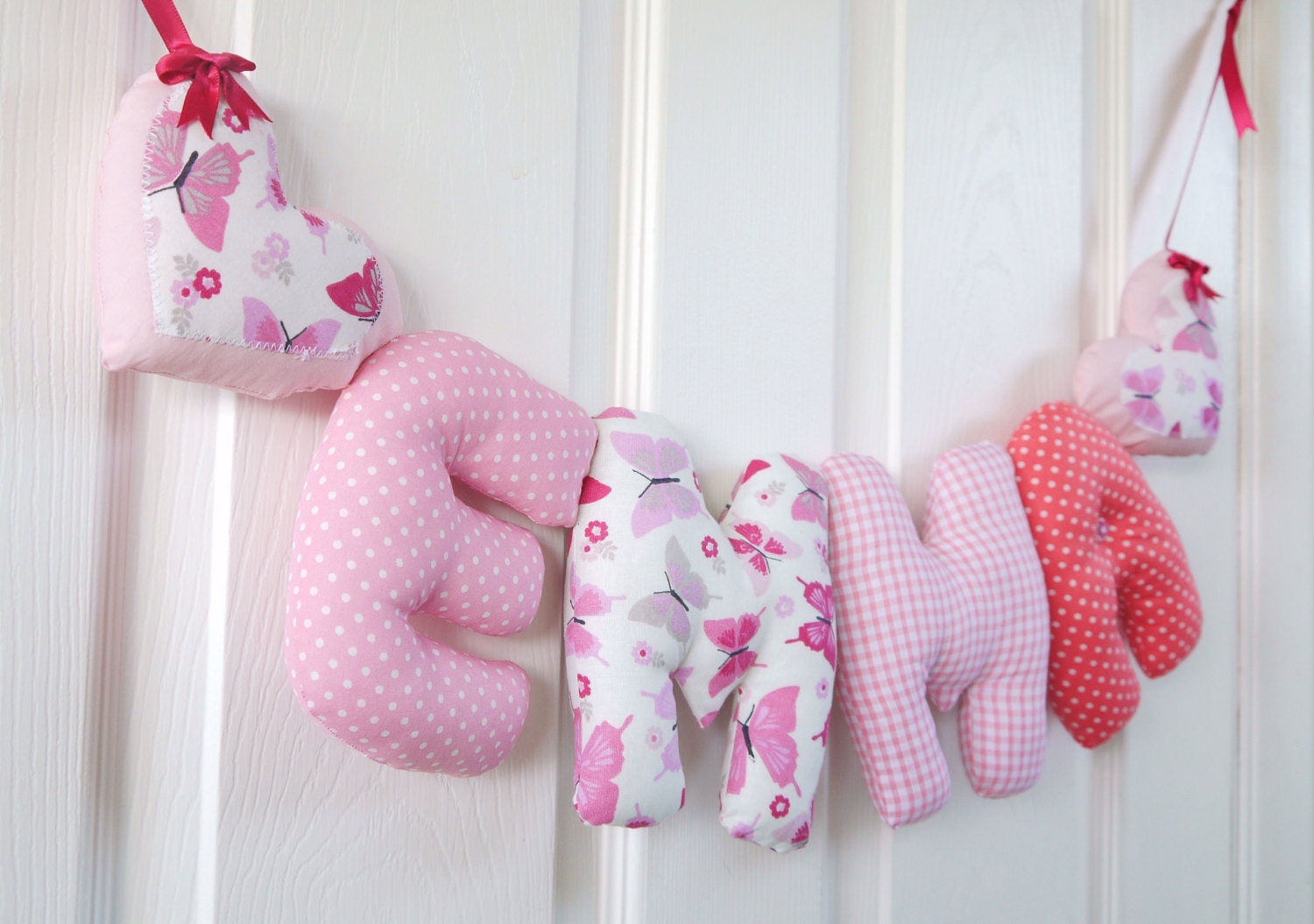EMMA Personalized Baby name wall hanging Pink nursery Etsy