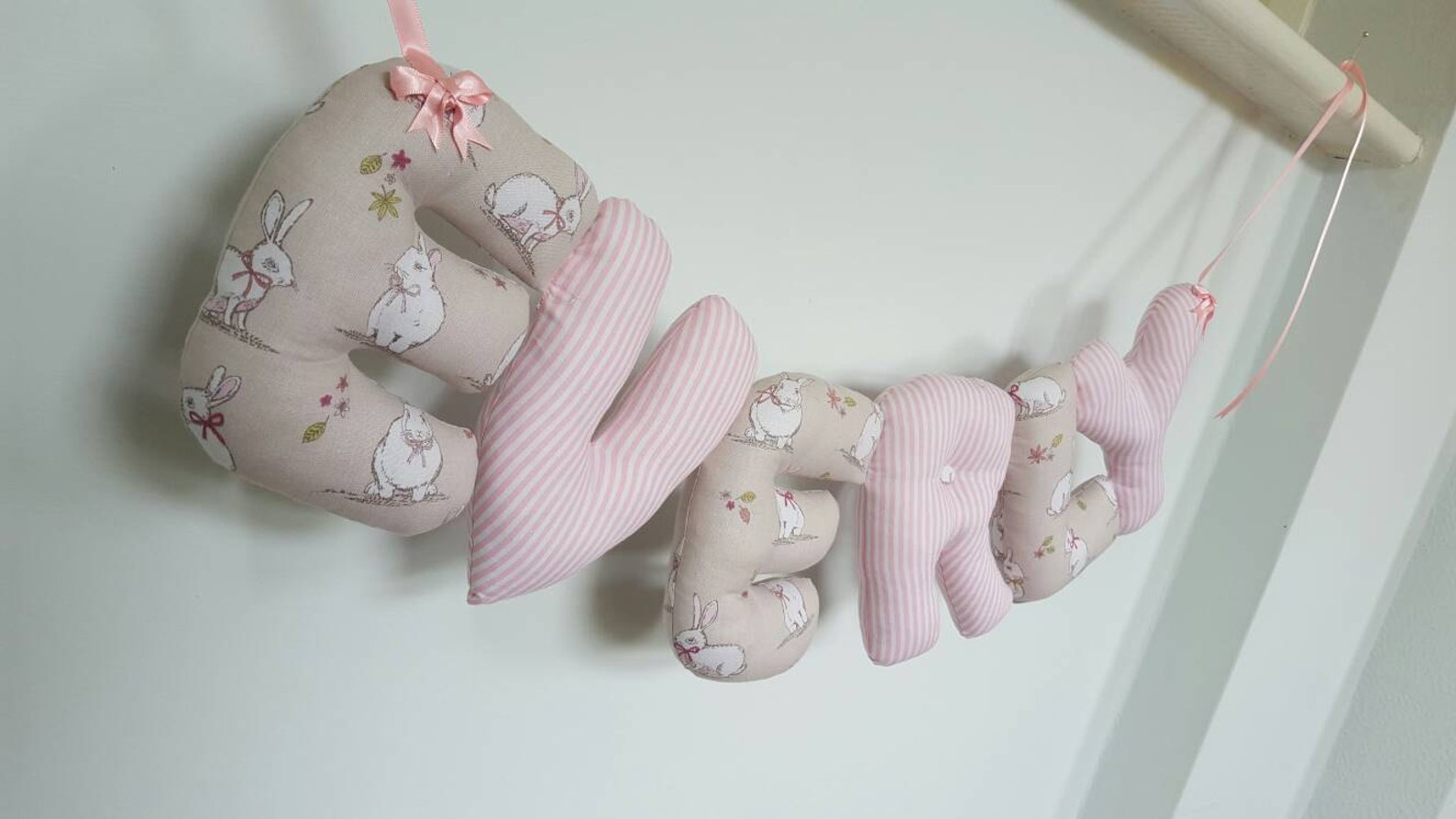 EVERLY Personalized Baby name wall hanging Woodland nursery Etsy