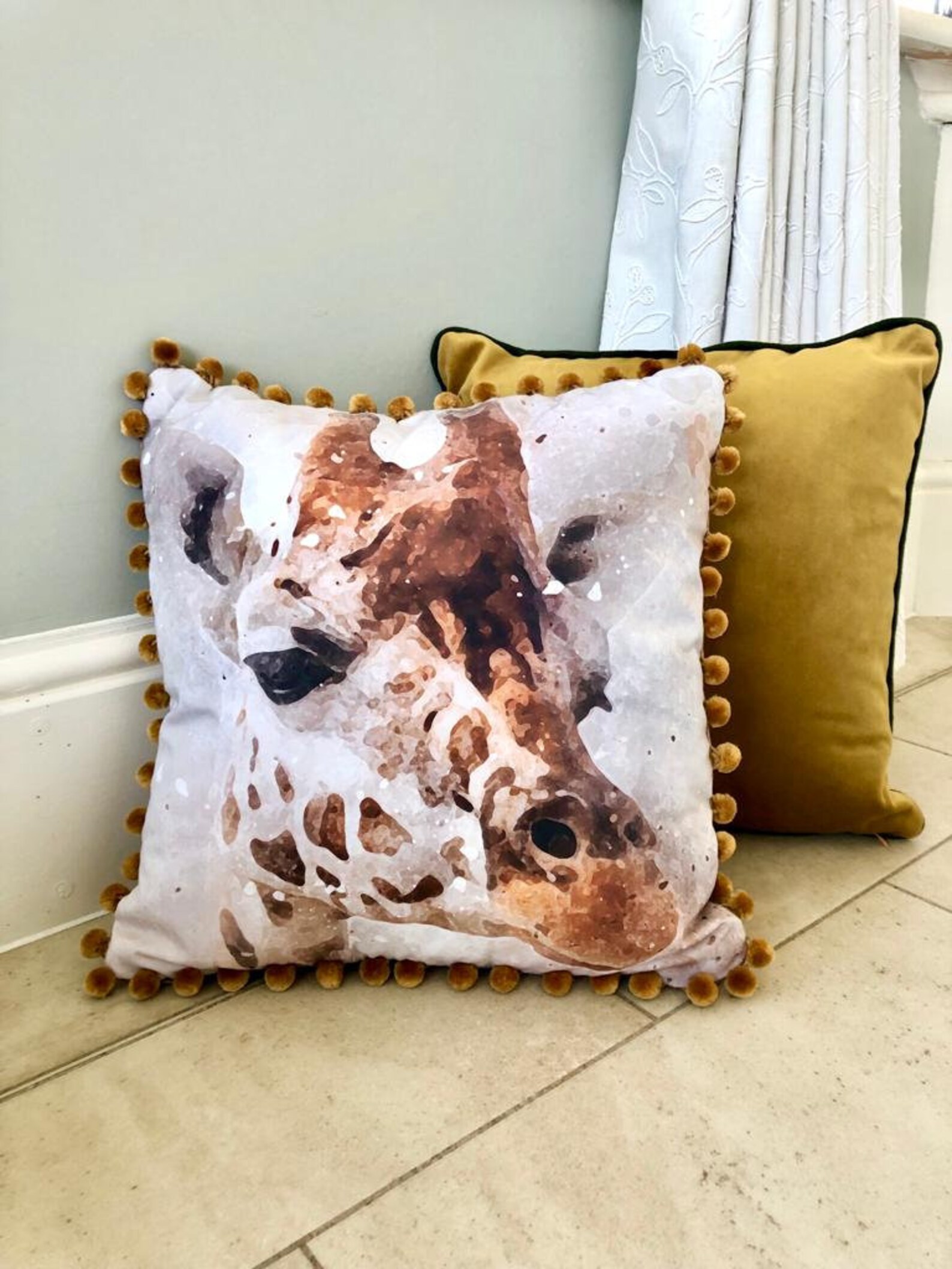 Giraffe Cushion Cover Safari Nursery Décor Jungle Animals Etsy UK