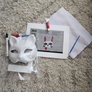 Therian Mask Kit Cat Masks Halloween DIY Mask Kit Blank Cat Masks for Masquerade Cosplay Party