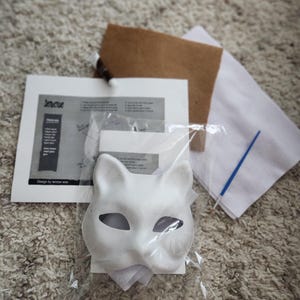 Therian Mask Kit Cat Masks Halloween DIY Mask Kit Blank Cat Masks for Masquerade Cosplay Party