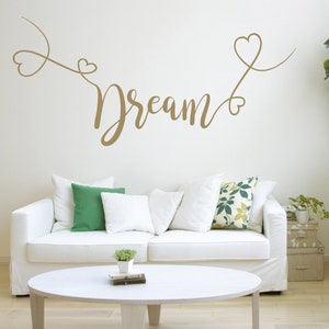 Traum Zitat Vinyl Wand Kunst Aufkleber Aufkleber. Haus, Wand, Spiegel, Fensterdekor. Schlafzimmer, Kinderzimmer