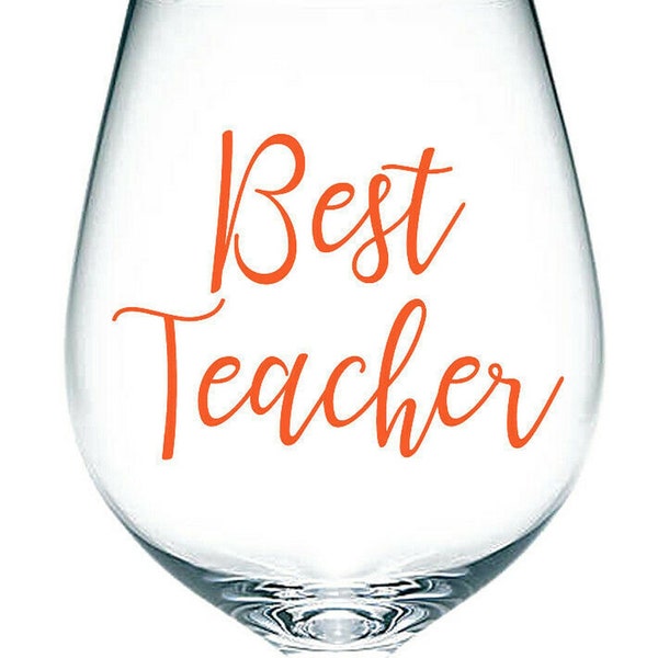 Best Teacher - Vinyl Sticker Decal Label for Glasses, Mugs. Gift Bag, Box, Celebrate, Party, School. Thank You