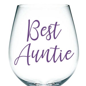 Best Auntie, Family - Vinyl Sticker Decal Label for Glasses, Mugs. Birthday Gift Celebrate Party Mothers Fathers , Baby Shower. Party