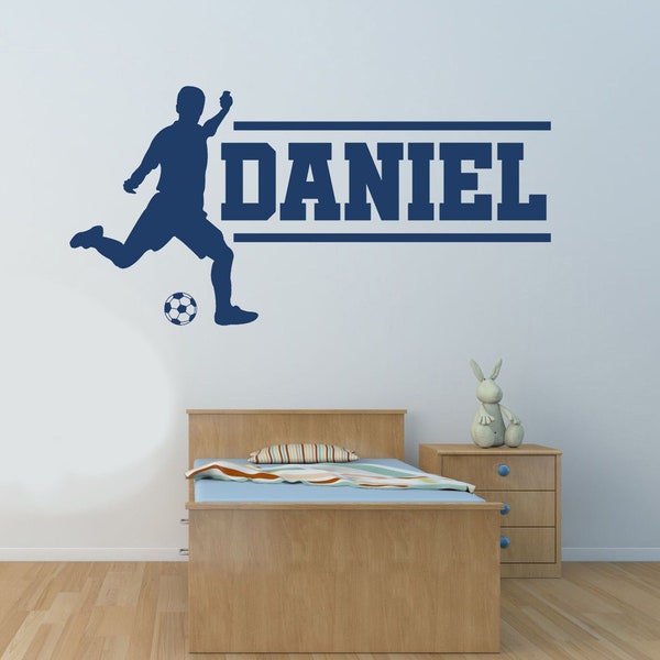 Personalised Name, Footballer, Vinyl Wall Art Sticker, Decal. Home, Wall Decor. Children, Kids, Bedroom, Nursery, Playroom. Sports, Soccer