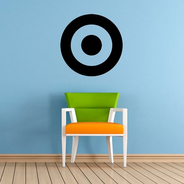 Large Target, Bullseye Decorative Vinyl Wall Art Sticker Decal Mural. Home, Wall Decor, Mirror, Window.