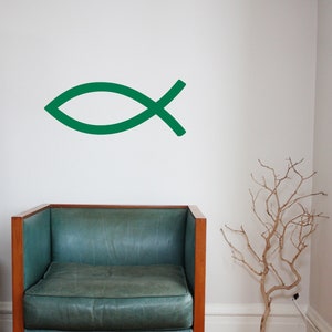 Large Ichthys, Christian Fish Decorative Vinyl Wall Art Sticker Decal Mural. Home, Wall Decor, Mirror, Window. Church