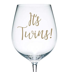 It&#39;s Twins! - Vinyl Sticker Decal Transfer Label for Glasses, Mugs. Gift Bag, Box, Celebrate, Party, Baby Shower, New Baby Girl, Boy.