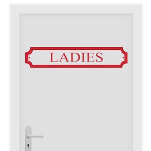 Ladies - Matt Vinyl Wall Art Sticker Decal Mural. Home, Wall, Door Decor. Mirror, Window. Toilet, WC, Restroom, Bathroom, Sign