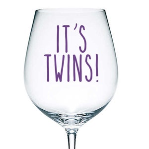 It&#39;s Twins! Vinyl Sticker Decal Transfer Label for Glasses, Mugs. Gift Bag, Box, Celebrate, Party, Baby Shower, New Baby Girl, Boy.