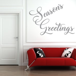 Season&#39;s Greetings Zitat - Vinyl Wand Kunst Aufkleber Aufkleber. Haus, Wand, Spiegel, Fensterdekor.