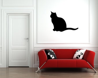 Large Cat Decorative Vinyl Wall Art Sticker Decal Mural. Home, Wall Decor. Halloween, Window, Mirror, Animals, Nature, Wildlife, Pets