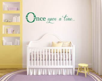 Once upon a time Quote, Vinyl Wall Art Sticker, Decal. Home, Wall Decor. Children's bedroom, Nursery, Playroom, Library, Reading