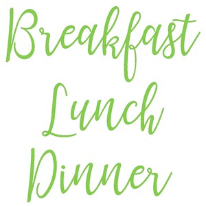 Breakfast, Lunch, Dinner - Vinyl Sticker Decal Labels for Food Storage ...