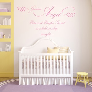 Guardian Angel Quote - Matt Vinyl Wall Art Sticker Decal Mural. Home, Wall Decor. Children&#39;s Bedroom, Nursery. Sleep, Dreams