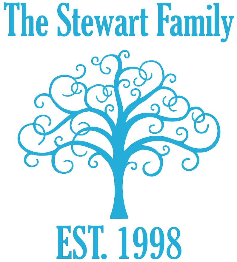 Personalised Family Tree Vinyl Wall Art Sticker Decal Mural Living Room Established Wall Decor Hallway Home