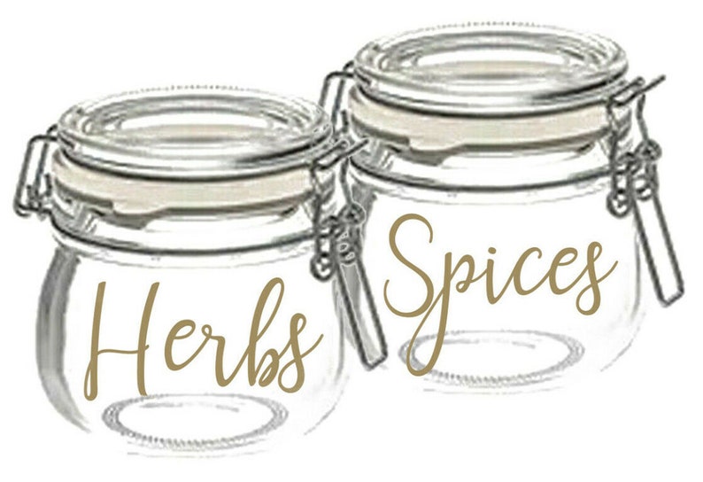 Herbs and Spices Vinyl Sticker Decal Labels for Jars Etsy