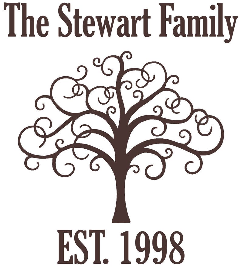 Personalised Family Tree Vinyl Wall Art Sticker Decal Mural Living Room Established Wall Decor Hallway Home