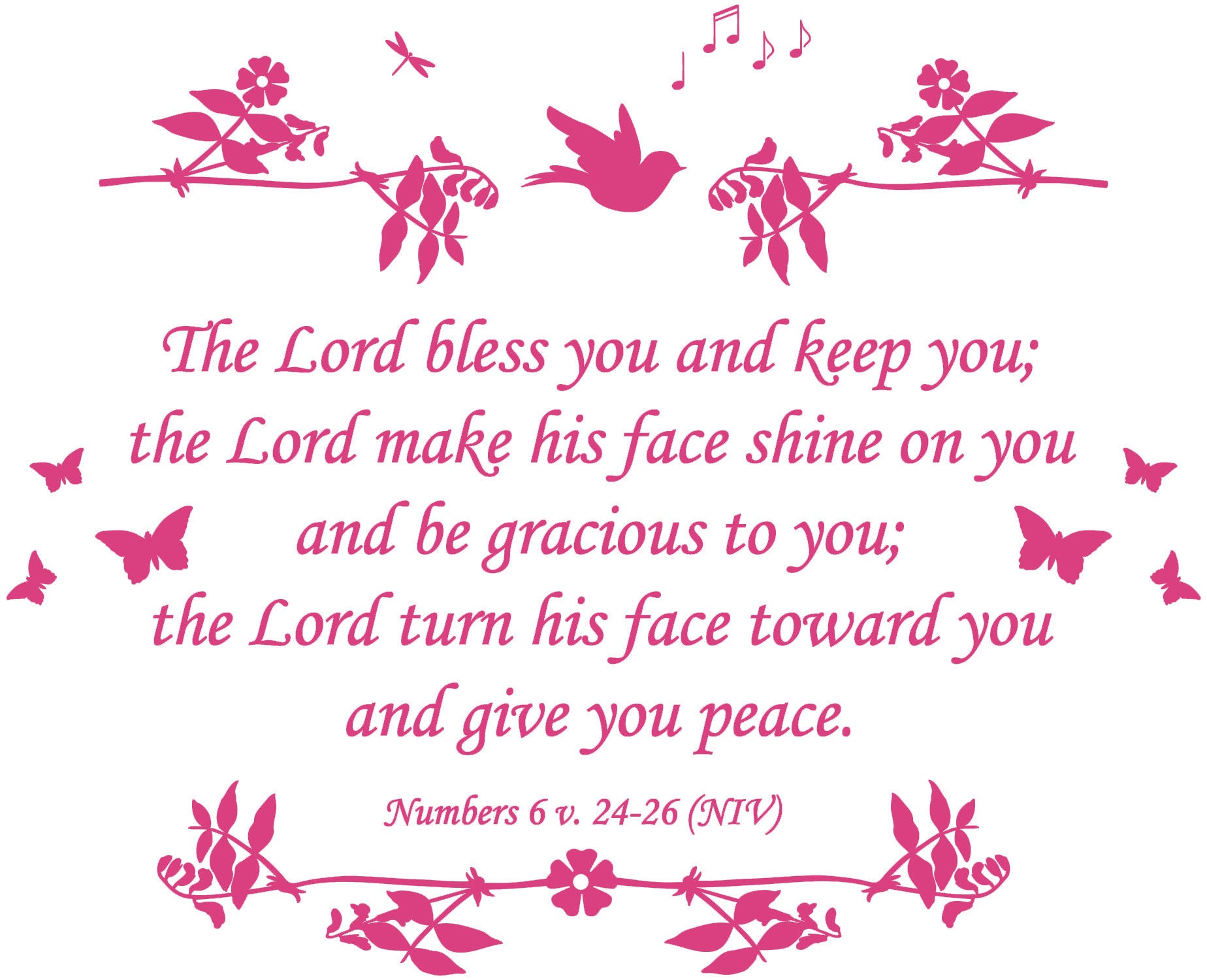 Numbers 6 V 24 26 NIV Christian Bible Verse Quote Vinyl Wall Etsy UK