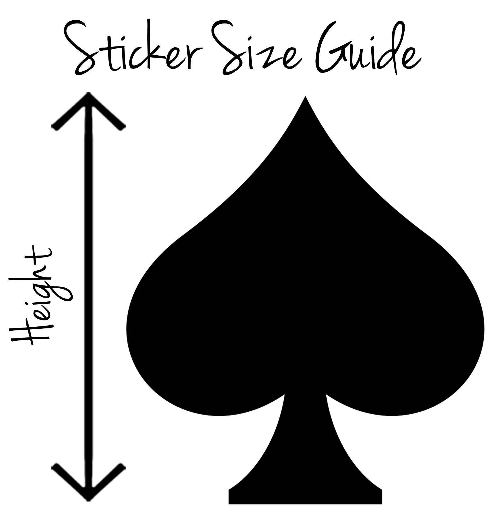 Small Spade Shape Vinyl Stickers, Decal, Transfer. Wall, Window, Mirror ...