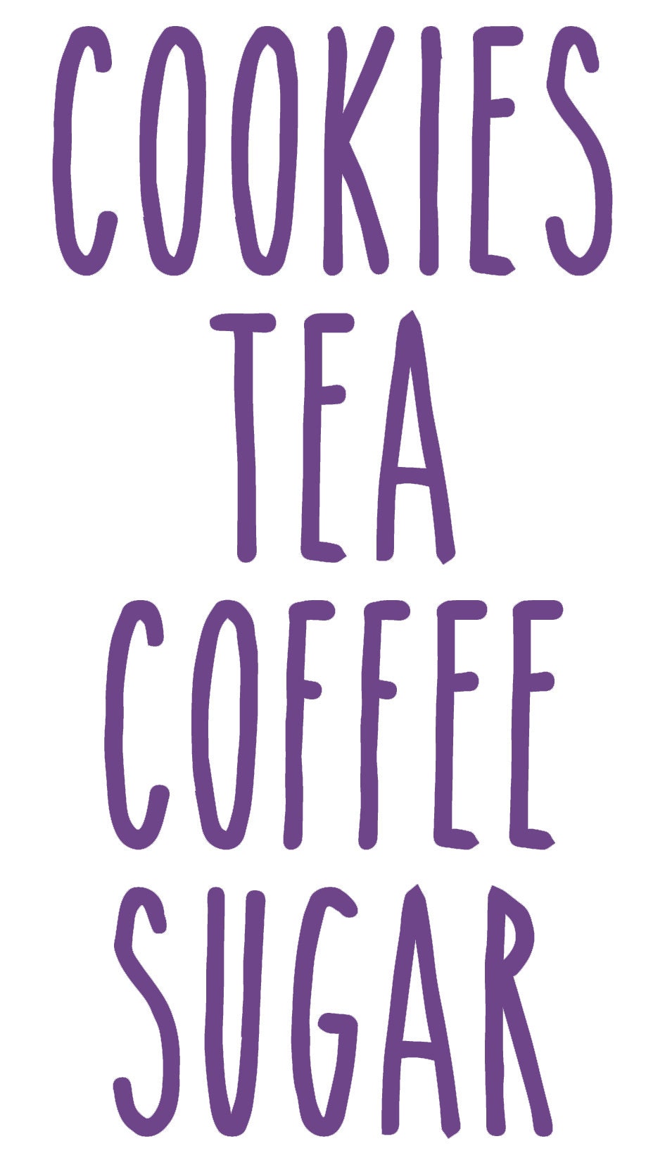 Tea Coffee Sugar Cookies Vinyl Sticker Decal Labels for Etsy