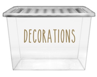 Decorations - Vinyl Sticker Decal Label for Christmas Decorations, Ornaments. Home, Attic, Loft Organisation, Storage. Seasonal Organisation