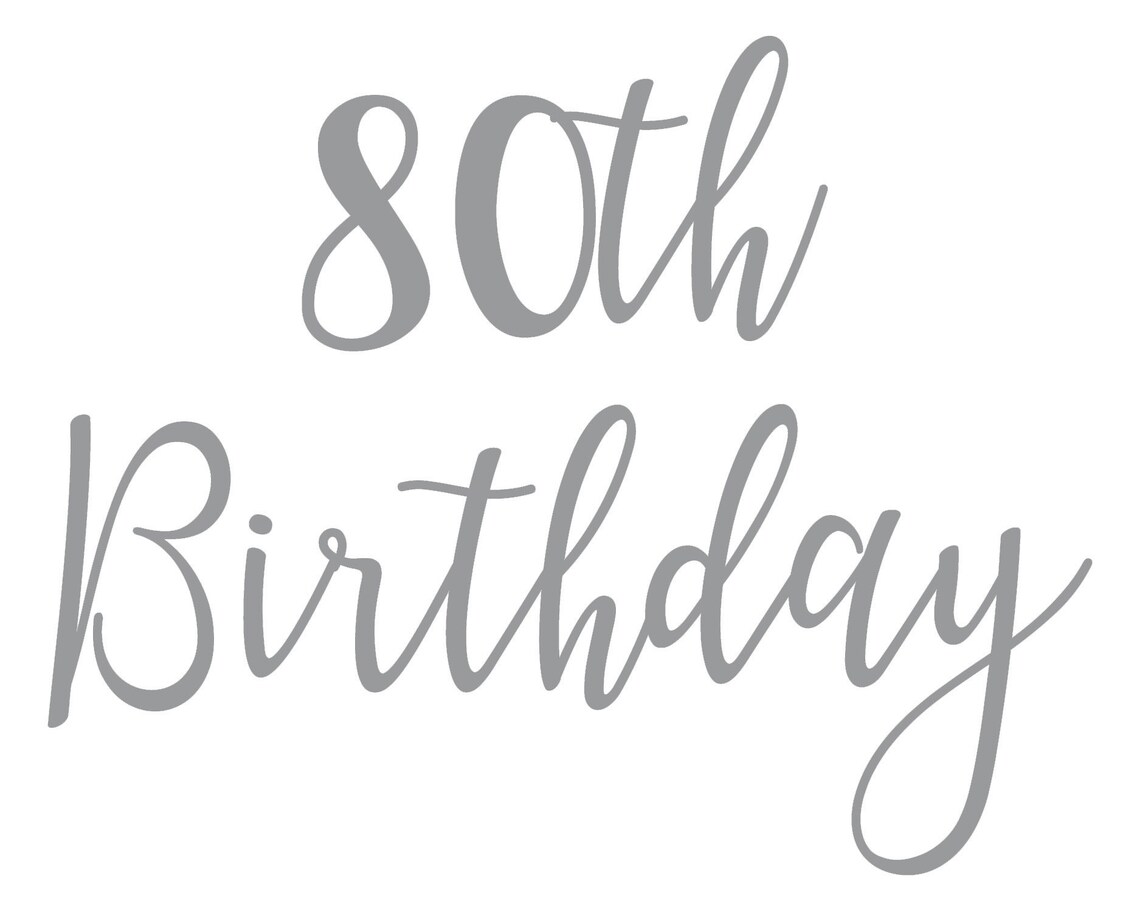 80th Birthday Vinyl Sticker Decal Labels for Glasses Mugs. Etsy