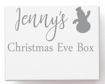 Personalised Vinyl Sticker Decal Transfer Label for Christmas Eve Box. ANY name personalised, Fantastic Gift Idea