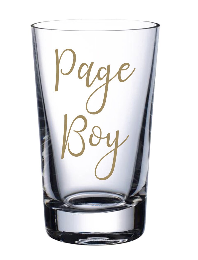 Paje - Etiquetas adhesivas de vinilo para vasos y tazas. Regalos de boda, celebraciones y fiestas.
