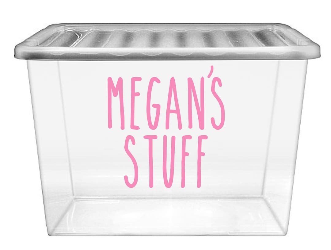 Personalised Stuff Vinyl Sticker Decal Transfer Label for Storage Box ...